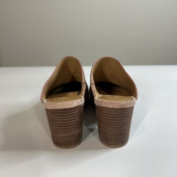 Madewell The Harper Mule 5.5 Pink Old Rose Suede Leather Heel Shoe Slip On Flaw - Picture 6 of 10